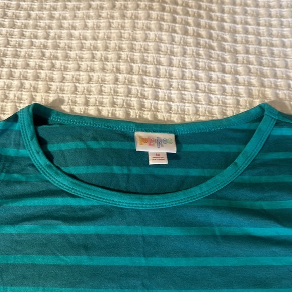 LuLaRoe Women’s Julia Dress/Size: Medium/Color: Green-Green Striped (NWT) - Picture 4 of 10